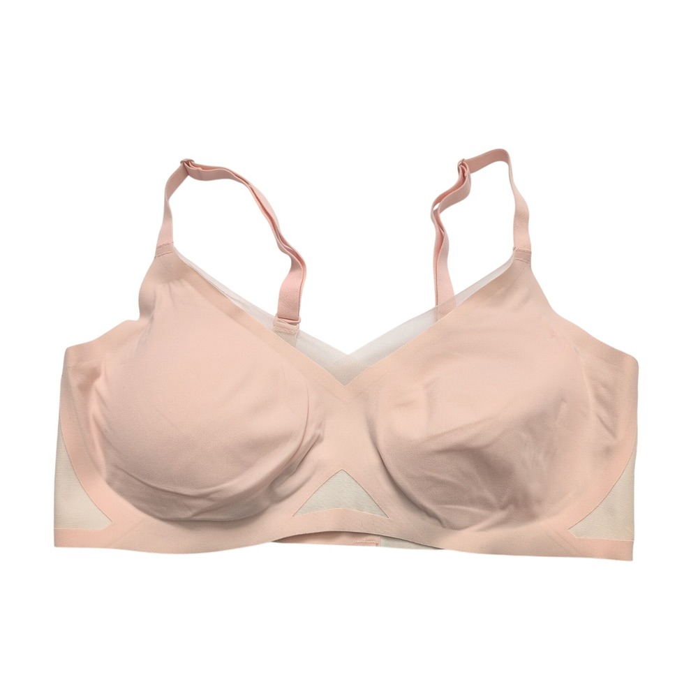 HONEYLOVE Sculpting Crossover Bra Light Pink Comfort Support L Seamless‎ Comfort